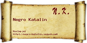 Negro Katalin névjegykártya